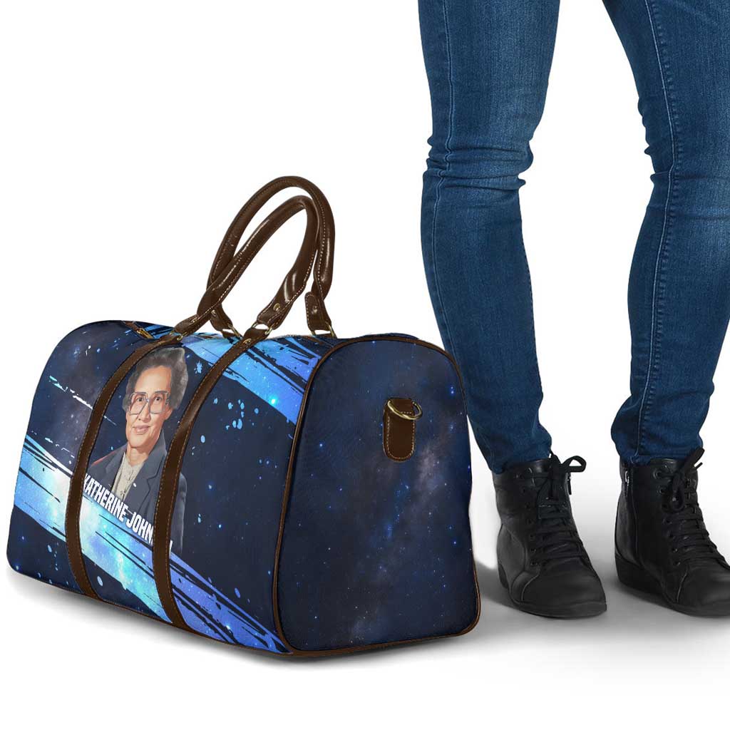 Katherine Johnson Travel Bag with Galaxy Background, Hidden No More Quote and Rocket Brain Equation - African Pride