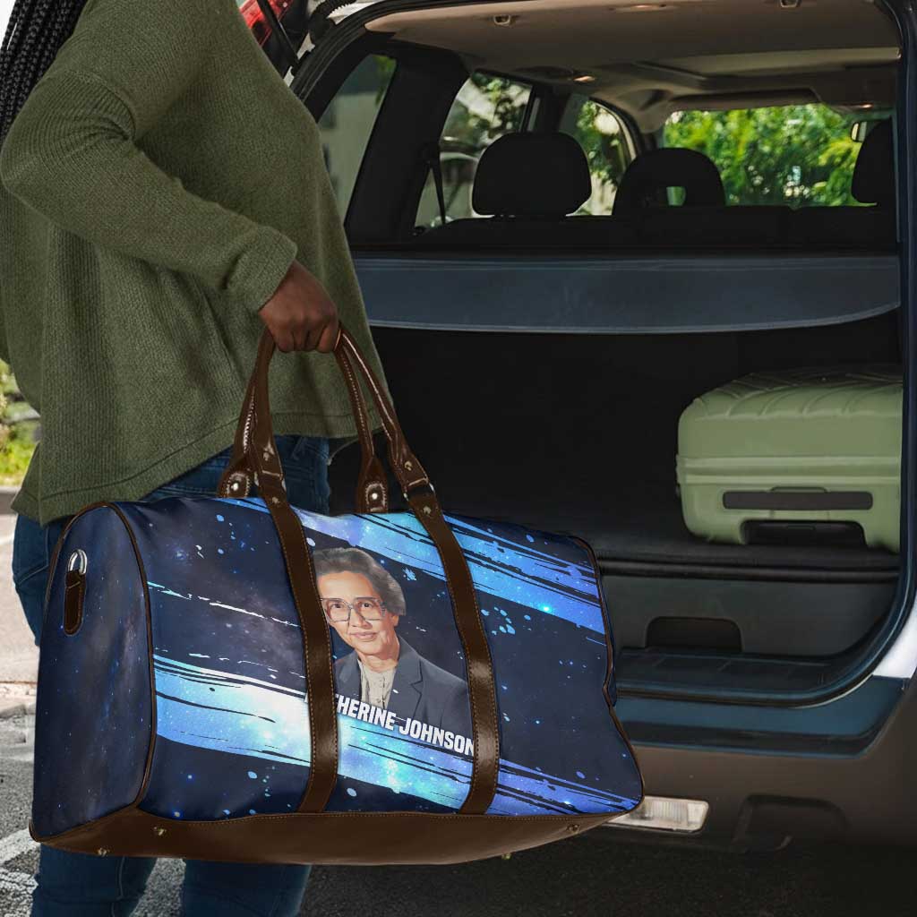 Katherine Johnson Travel Bag with Galaxy Background, Hidden No More Quote and Rocket Brain Equation - African Pride