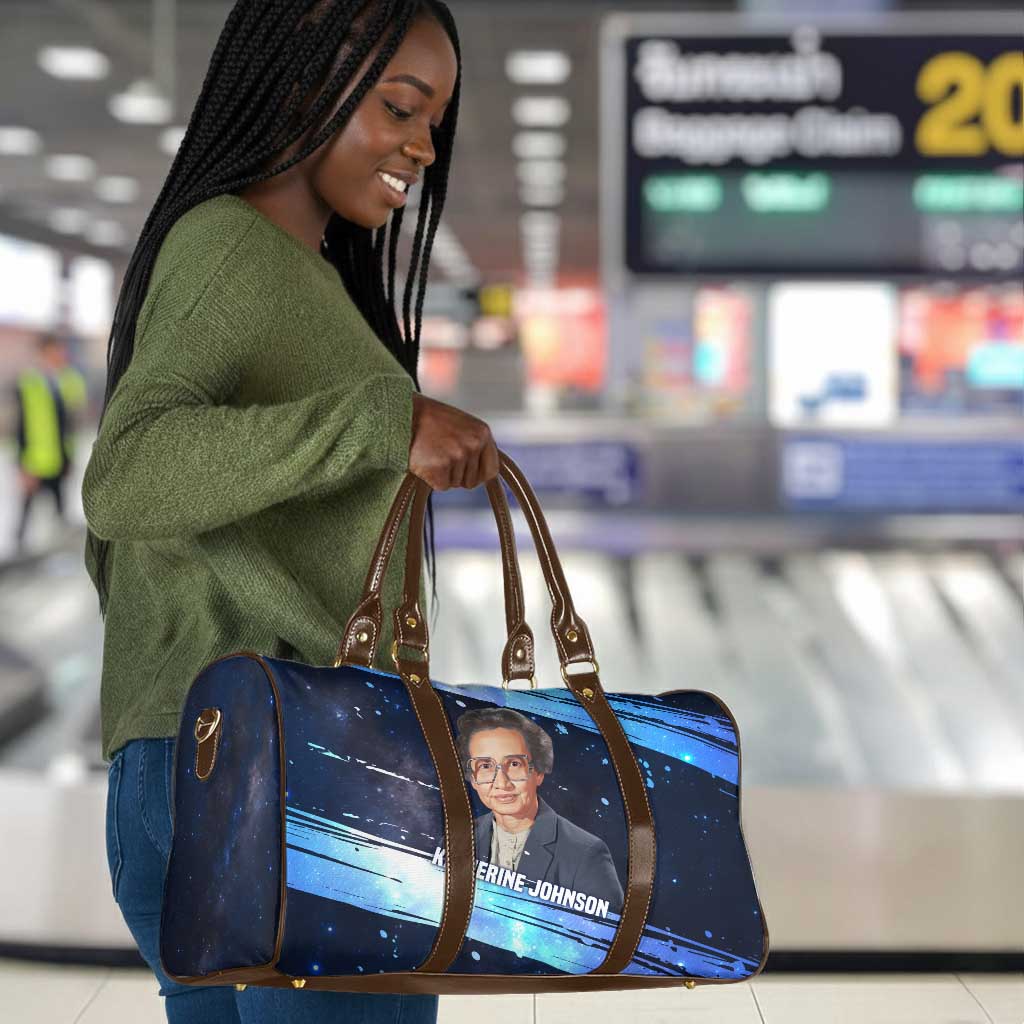 Katherine Johnson Travel Bag with Galaxy Background, Hidden No More Quote and Rocket Brain Equation - African Pride