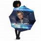 Katherine Johnson Umbrella with Galaxy Background, Hidden No More Quote and Rocket Brain Equation - African Pride