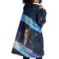 Katherine Johnson Wearable Blanket Hoodie with Galaxy Background, Hidden No More Quote and Rocket Brain Equation - African Pride