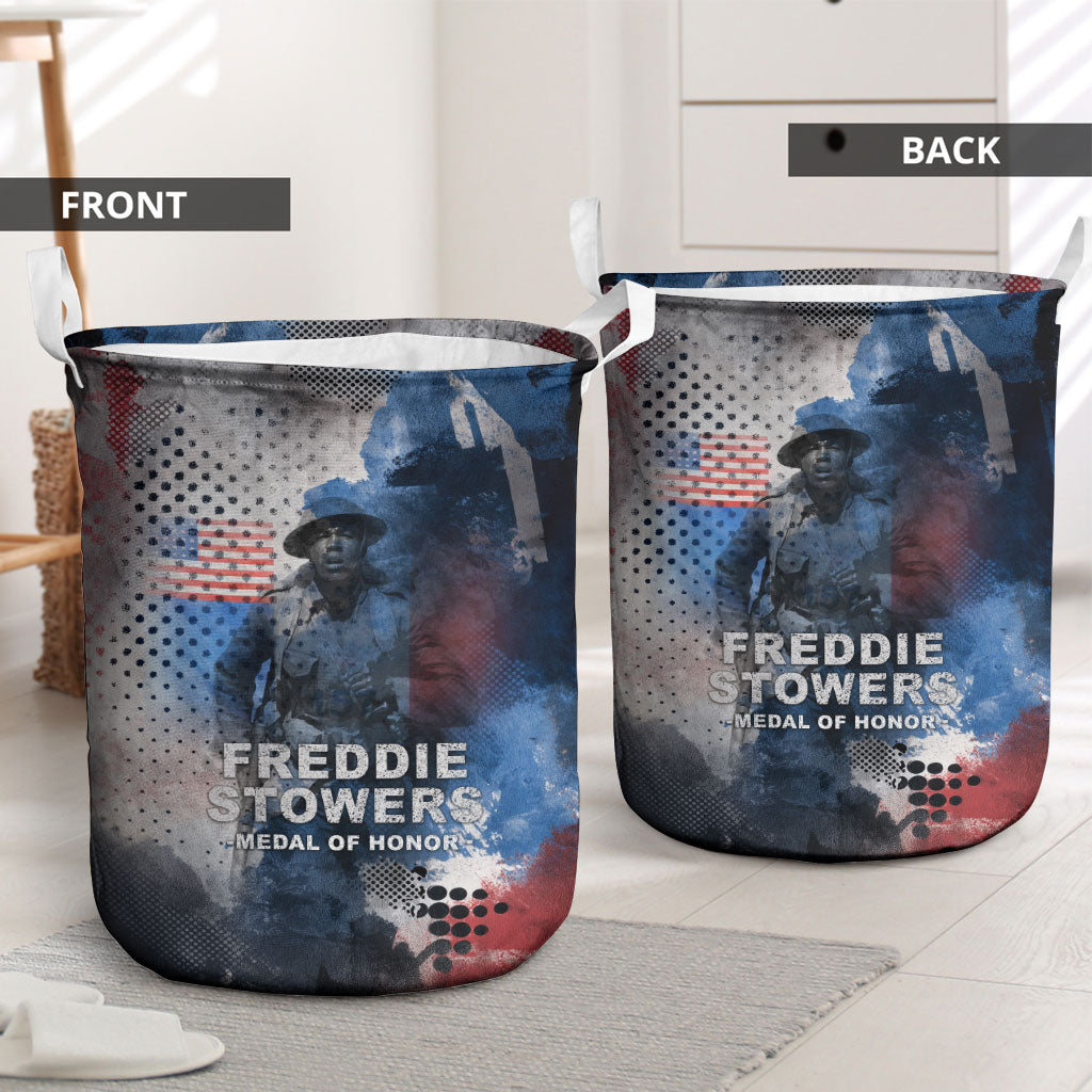Freddie Stowers Laundry Basket African American Military Hero - Medal Of Honor 157th Infantry Division