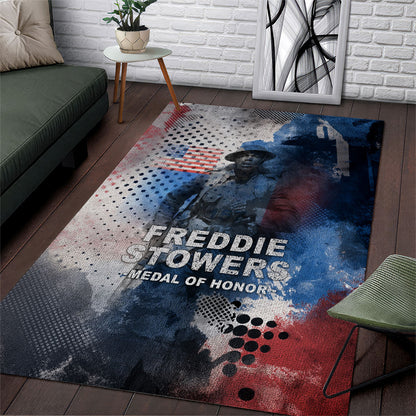 Freddie Stowers Area Rug African American Military Hero - Medal Of Honor 157th Infantry Division