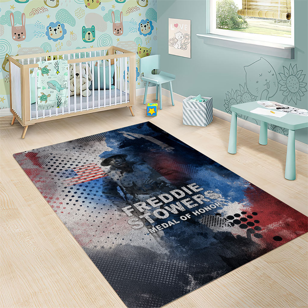 Freddie Stowers Area Rug African American Military Hero - Medal Of Honor 157th Infantry Division