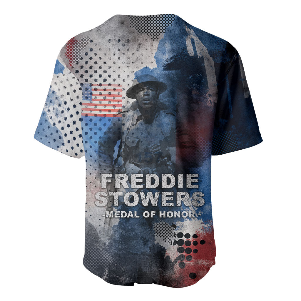 Freddie Stowers Baseball Jersey African American Military Hero - Medal Of Honor 157th Infantry Division