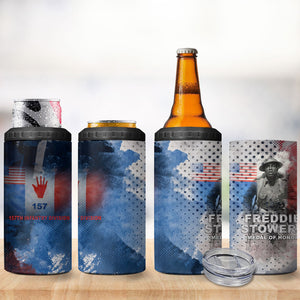Freddie Stowers 4 in 1 Can Cooler Tumbler African American Military Hero - Medal Of Honor 157th Infantry Division