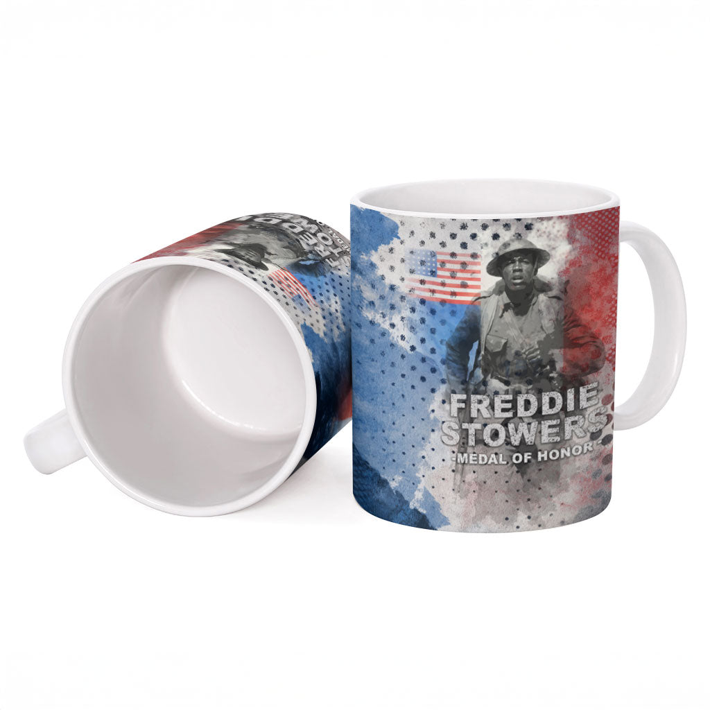 Freddie Stowers Ceramic Mug African American Military Hero - Medal Of Honor 157th Infantry Division