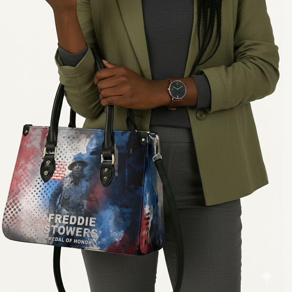 Freddie Stowers Leather Bag African American Military Hero - Medal Of Honor 157th Infantry Division