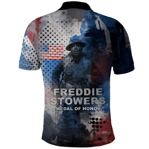 Freddie Stowers Polo Shirt African American Military Hero - Medal Of Honor 157th Infantry Division