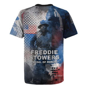 Freddie Stowers Rugby Jersey African American Military Hero - Medal Of Honor 157th Infantry Division