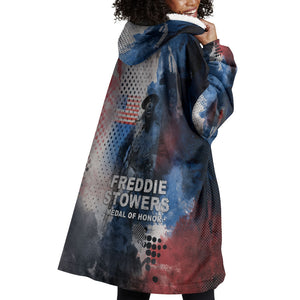 Freddie Stowers Wearable Blanket Hoodie African American Military Hero - Medal Of Honor 157th Infantry Division