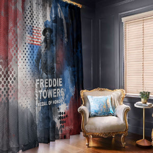 Freddie Stowers Window Curtain African American Military Hero - Medal Of Honor 157th Infantry Division