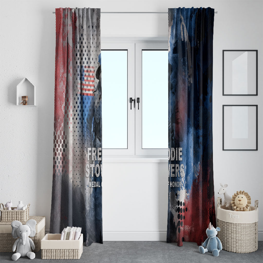 Freddie Stowers Window Curtain African American Military Hero - Medal Of Honor 157th Infantry Division