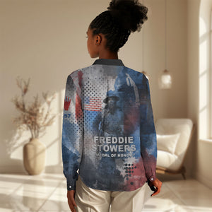 Freddie Stowers Women Casual Shirt African American Military Hero - Medal Of Honor 157th Infantry Division
