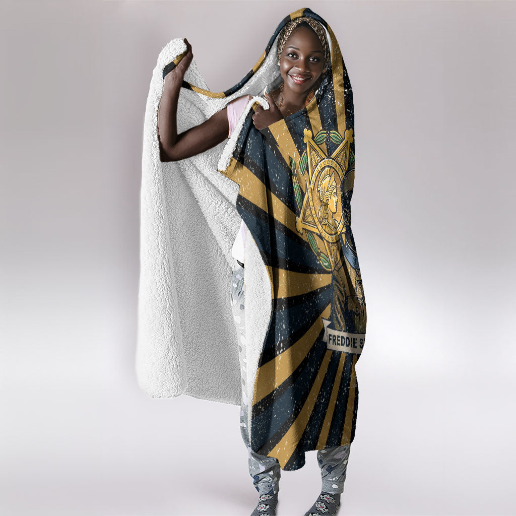 Freddie Stowers Hooded Blanket Medal Of Honor Hero - Vintage Retro Sunburst - Military Valor Heritage