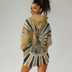 Freddie Stowers Hoodie Dress Medal Of Honor Hero - Vintage Retro Sunburst - Military Valor Heritage