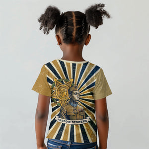 Freddie Stowers Kid T shirt Medal Of Honor Hero - Vintage Retro Sunburst - Military Valor Heritage