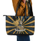 Freddie Stowers Leather Tote Bag Medal Of Honor Hero - Vintage Retro Sunburst - Military Valor Heritage