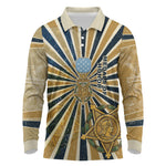 Freddie Stowers Long Sleeve Polo Shirt Medal Of Honor Hero - Vintage Retro Sunburst - Military Valor Heritage