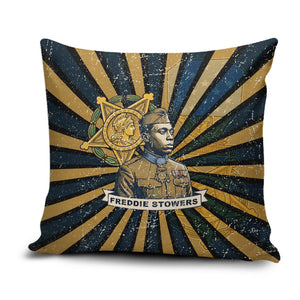 Freddie Stowers Pillow Cover Medal Of Honor Hero - Vintage Retro Sunburst - Military Valor Heritage