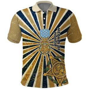 Freddie Stowers Polo Shirt Medal Of Honor Hero - Vintage Retro Sunburst - Military Valor Heritage
