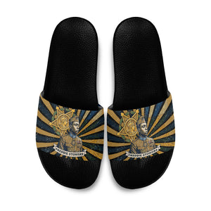 Freddie Stowers Slide Sandals Medal Of Honor Hero - Vintage Retro Sunburst - Military Valor Heritage