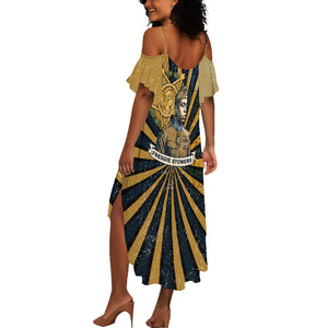 Freddie Stowers Summer Maxi Dress Medal Of Honor Hero - Vintage Retro Sunburst - Military Valor Heritage