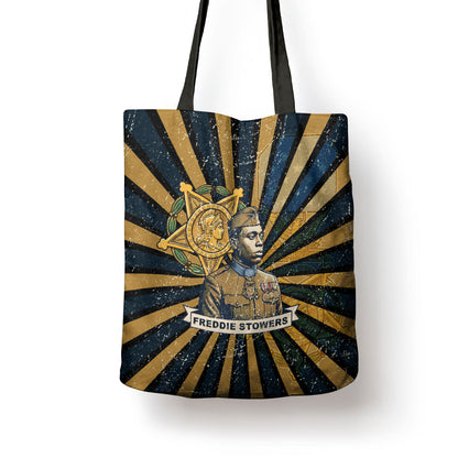 Freddie Stowers Tote Bag Medal Of Honor Hero - Vintage Retro Sunburst - Military Valor Heritage