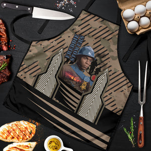 Freddie Stowers African American Apron Medal Of Honor Red Hand - Military Camouflage Striped World War I