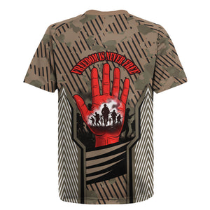 Freddie Stowers African American Rugby Jersey Medal Of Honor Red Hand - Military Camouflage Striped World War I