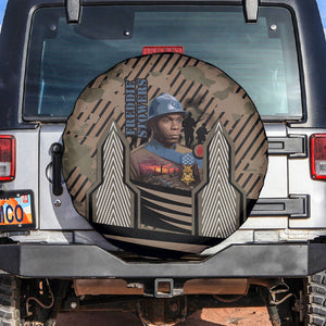 Freddie Stowers African American Spare Tire Cover Medal Of Honor Red Hand - Military Camouflage Striped World War I
