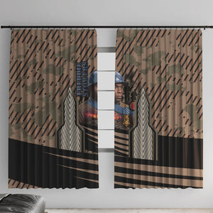 Freddie Stowers African American Window Curtain Medal Of Honor Red Hand - Military Camouflage Striped World War I