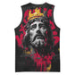 Jesus Graffiti Design Basketball Jersey Crowned Portrait and Urban Street Art Style TS04