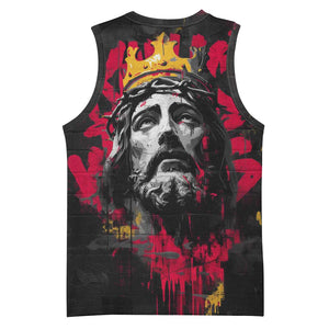 Jesus Graffiti Design Basketball Jersey Crowned Portrait and Urban Street Art Style TS04