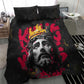Jesus Graffiti Design Bedding Set Crowned Portrait and Urban Street Art Style - African Pride