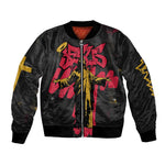 Jesus Graffiti Design Bomber Jacket Crowned Portrait and Urban Street Art Style - African Pride