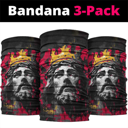 Jesus Graffiti Design Neck Gaiter Crowned Portrait and Urban Street Art Style TS04