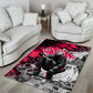 Hip Hop Graffiti Design Area Rug Sitting Hooded Figure and Red Black Street - African Pride