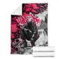 Hip Hop Graffiti Design Blanket Sitting Hooded Figure and Red Black Street - African Pride