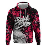 Hip Hop Graffiti Design Hoodie Sitting Hooded Figure and Red Black Street - African Pride