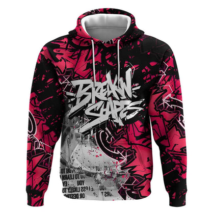 Hip Hop Graffiti Design Hoodie Sitting Hooded Figure and Red Black Street - African Pride