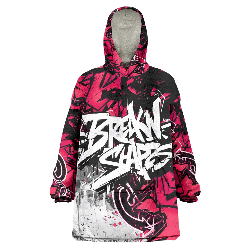 Hip Hop Graffiti Design Kid Wearable Blanket Hoodie Sitting Hooded Figure and Red Black Street - African Pride