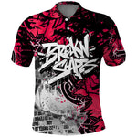 Hip Hop Graffiti Design Polo Shirt Sitting Hooded Figure and Red Black Street - African Pride