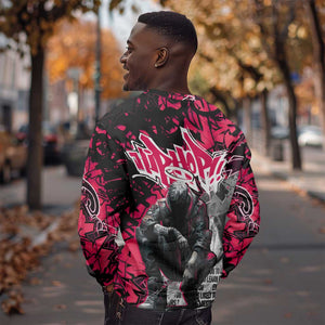Hip Hop Graffiti Design Sweatshirt Sitting Hooded Figure and Red Black Street - African Pride