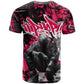 Hip Hop Graffiti Design T shirt Sitting Hooded Figure and Red Black Street - African Pride