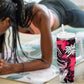 Hip Hop Graffiti Design Tumbler With Handle Sitting Hooded Figure and Red Black Street - African Pride