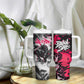 Hip Hop Graffiti Design Tumbler With Handle Sitting Hooded Figure and Red Black Street - African Pride