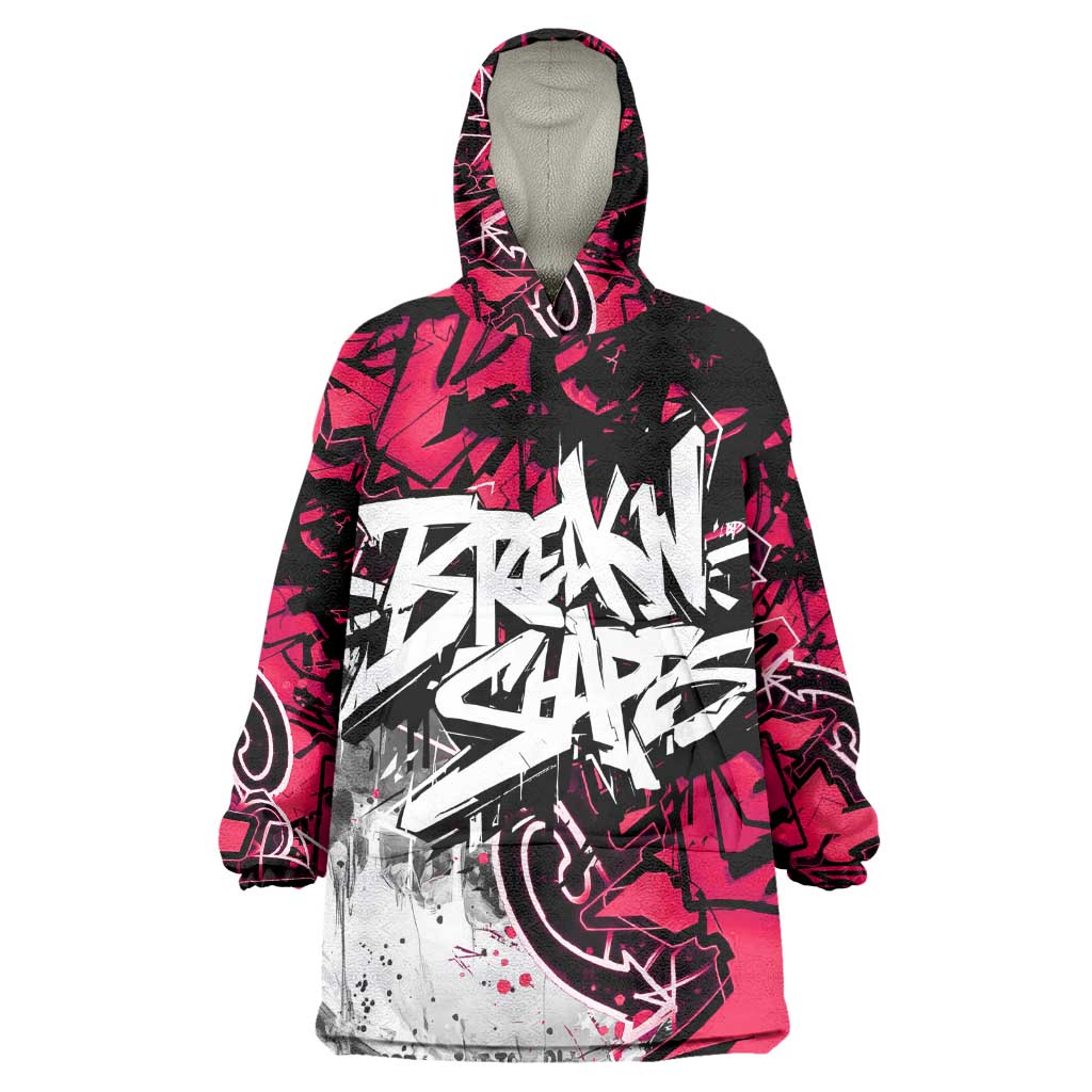 Hip Hop Graffiti Design Wearable Blanket Hoodie Sitting Hooded Figure and Red Black Street - African Pride
