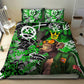 Graffiti Street Art Bedding Set Smoking Ape Character and Neon Crown Symbols - African Pride