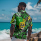 Graffiti Street Art Hawaiian Shirt Smoking Ape Character and Neon Crown Symbols - African Pride